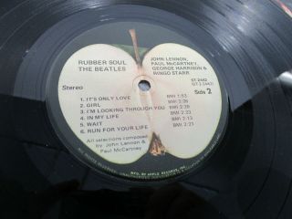BEATLES Rubber Soul John Lennon Paul McCartney In My Life 1965 Vinyl Record LP 3