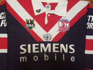 SYDNEY ROOSTERS 2000 RARE VINTAGE CLASSIC NRL RUGBY LEAGUE SHIRT JERSEY XL 3