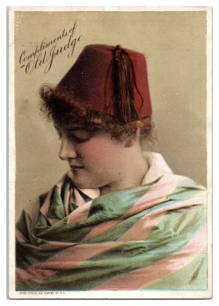 Old Judge Cigarettes,  Woman In Fez,  Goodwin & Co.  Victorian Trade Card Vt23
