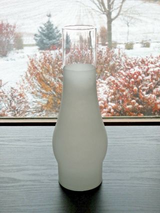 Frosted Glass Clear Top 10 " Hurricane Oil Lamp Lantern Shade Chimney