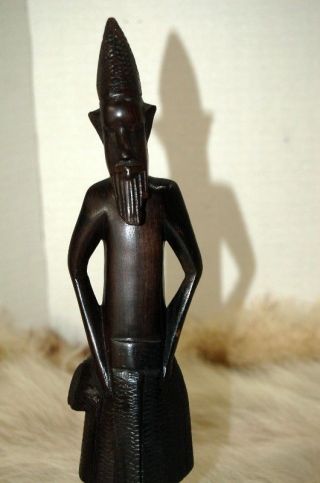 Vintage Hand Carved Wood African Tribal Man Figurine 12 3/8 " Tall