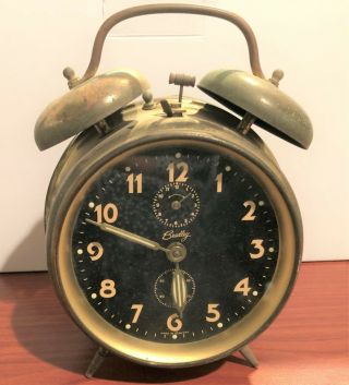 Vintage Pre - War Bradley Brass Alarm Clock