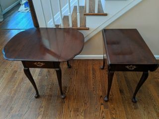 Statton Trutype One Drawer Stand Tables Cherry (2) And A (1) Coffee Table