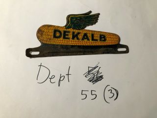 Dekalb Corn License Plate Topper Embossed Vintage Old Farm Sign Gas Oil