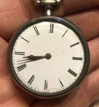 Antique Key Wind & Set Silver Open Face Pocket Watch Italian French
