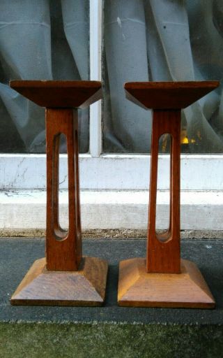 ANTIQUE 1920 - 30 ' s PAIR SMALL WOOD WOODEN CLOTHS SHOP DISPLAY STANDS 2