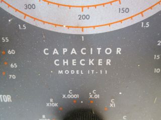 Vintage Heathkit Capacitor Checker Tester Meter Model IT - 11 Green Eye 3
