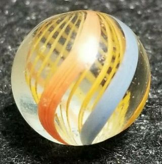Rare Orange Latticino German Swirl.  58 " Vintage Handmade Antique Marble