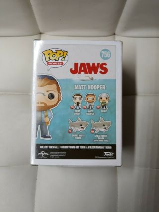 JAWS Funko Pop Signed by Richard Dreyfus Hooper with 3