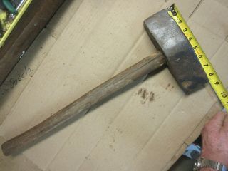 antique stone mason hammer 9 lb.  4 oz.  stone carving blacksmith sledge old farm 2