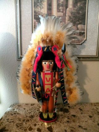 Chief Sitting Bull 21 " Vintage Steinbach Nutcracker Christmas Germany