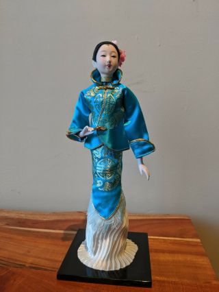 Asian Japanese Chinese Geisha Doll Traditional Dress Mulan Style