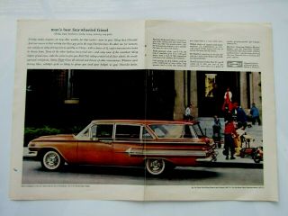 1960 Chevrolet Nomad 4 Door Wagon Print Ad 2 Page Ad 8.  5 X 11 "