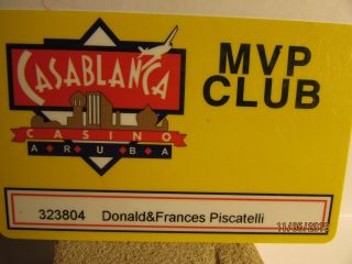 Casablanca Casino - Aruba - Wyndham Beach - Mvp Club - Players Slot Card -