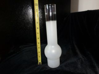 2 5/8 " X 12 " Frosted Glass Hurricane Oil Lamp Chimney For Rayo,  & C.  D.