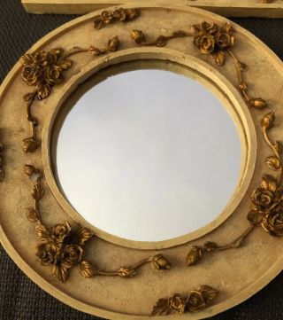 Vintage Decorative Wall Mirrors Set Of (3) 5.  5” 2