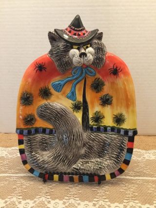 Fitz And Floyd Halloween Kitty Witches Plate