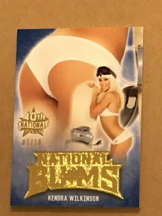 2019 Kendra Wilkinson Benchwarmer 7/10 40th National Gold Foil Bums Card