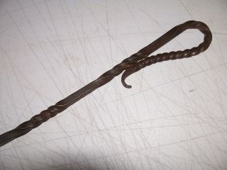 Antique Handmade Custom Cast Iron Wood Stove Lid Lifter Cover Grate Handle Old 3