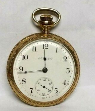 Antique 1904 Elgin 18s 7 Jewel Gold Filled Pocket Watch,  Runs