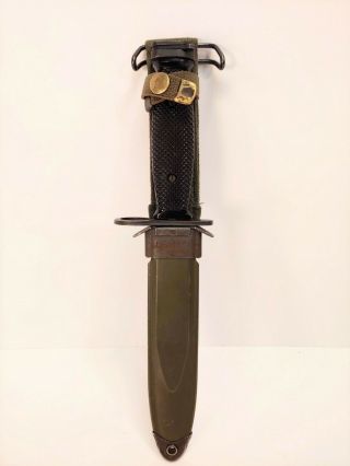 Vintage Military Us M7 Combat Knife Bayonet W/us M8a1 Scabbard -