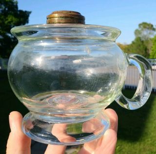 Vintage 19th C.  Lomax Style Glass Finger Oil Lamp Look Eapg No Patent Date