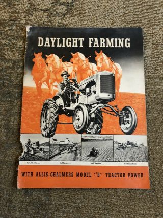 Vintage Allis Chalmers Mobel B Tractor Sales Booklet