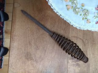 Vintage,  Cast Iron,  Wood Stove,  Lid Lifter - Spring Handle 3