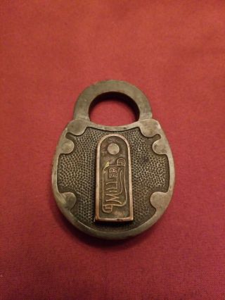 Vintage Antique Old Miller Brass Padlock No Key