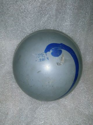Vintage Comet Rubber Duckpin Bowling Ball Grey W/ Blue Stripe 4 7/8 " 3 Lb 8 Oz
