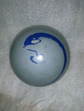 Vintage Comet Rubber Duckpin Bowling Ball Grey w/ Blue Stripe 4 7/8 