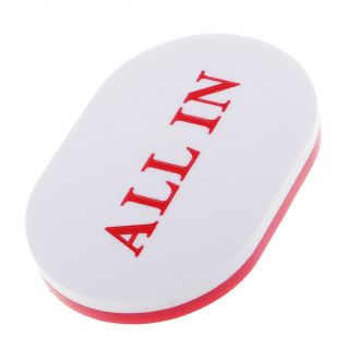 Big Oval Acrylic Double - Sided White And Red All In Button Poker