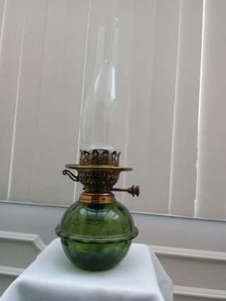 Victorian Emerald Green Drop In Oil Lamp