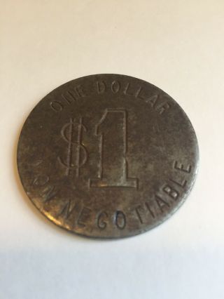 Steel One Dollar $1 Non Negotiable Slot Machine Token Vintage Casino Coin