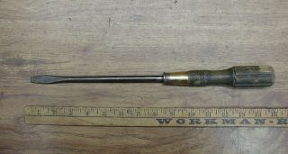 Vintage Winchester Trade Mark No.  7106 - 8in Wooden Handled Screwdriver,  14 - 9/16 "