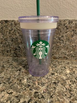 Starbucks Grande Clear Acrylic Cold Cup Tumbler 16 Oz Cup Straw