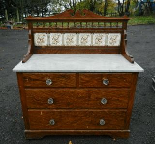 Late Victorian Marble Top Washstand -