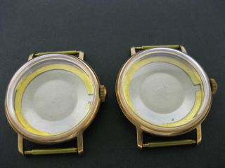 2 X Vintage Unicorn Watch Cases / 20 Microns Gold Plated / Steel Back