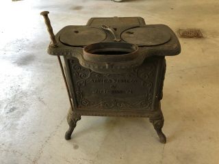 Antique Cast Iron Wood Burning Stove,  Pittsburgh Grafton 28,  Size 21x20x21 In