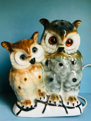 Antique Owls Night Light Lamp Kids Bedroom Animal Figures - Carl Scheidig - Cute