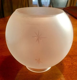 1900’s Wall Sconce Chandelier Ball Globe Round Frosted Etched Glass Shade 2 1/4”