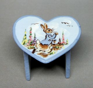 Vintage Karen Markland Peter Rabbit Step Stool Artisan Dollhouse Miniature 1:12