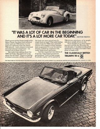1972 - 1973 Triumph Tr - 6 With Tr - 2 Print Ad