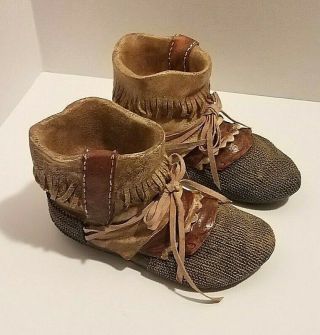 Native American Sculpted Baby Moccasins Home Decor I104
