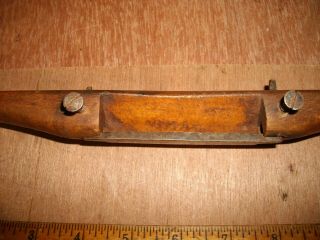 Q774 Antique 1800 ' s Wooden Wood Spoke Shave With Brass Wear Plate 3