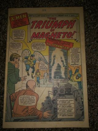 1965 Silver Age Marvel Uncanny X - Men No.  11 Comic Book.  Coverless