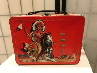 Rare - Great Wild West - Lunchbox No Thermos.  Universal 1959 - Indian Cowboy