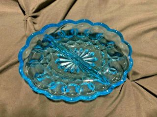 Vintage Indiana Glass Aqua Blue King 