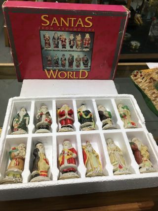 Vintage Santas From Around The World 12 Porcelain Figurines