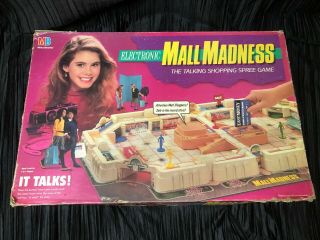 Vintage 1989 Electronic Milton Bradley Mall Madness Board Game Complete